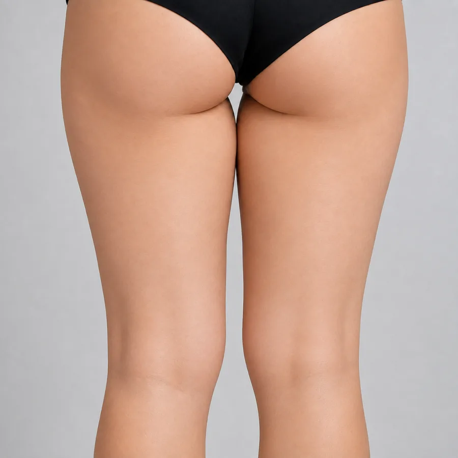 Piernas con piel lisa y uniforme tras el tratamiento Bye Celulitis